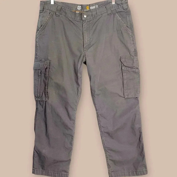 Carhartt Force Relaxed Fit Ripstop Cargo Work Pants Size 42X30 Gray Straight Leg - Picture 1 of 16